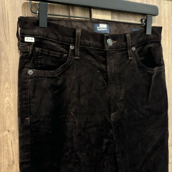 Citizens of Humanity Lilah High Rise Velvet Bootcut Pant Pony Dark Brown Size 27 - Picture 5 of 15